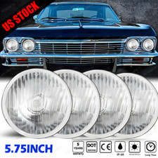 4PCS 5.75" 5 3/4 LED Headlights Halo DRL Hi/Lo For 58-75 Chevy Impala El Camino