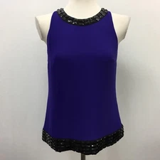 INC International Concepts Women's 2 Purple Black Top NWT