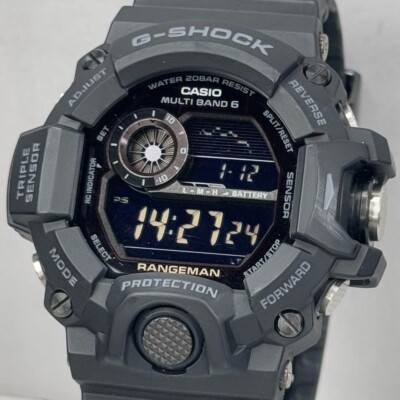 Near Mint CASIO G-SHOCK GW-9400-1B RANGEMAN Black Out Solar Atomic