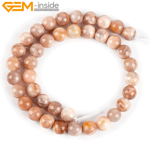Natural Sunstone Round Loose Beads 15" Big Hole Stone Beads Jewelry Making Craft - Picture 11 of 34