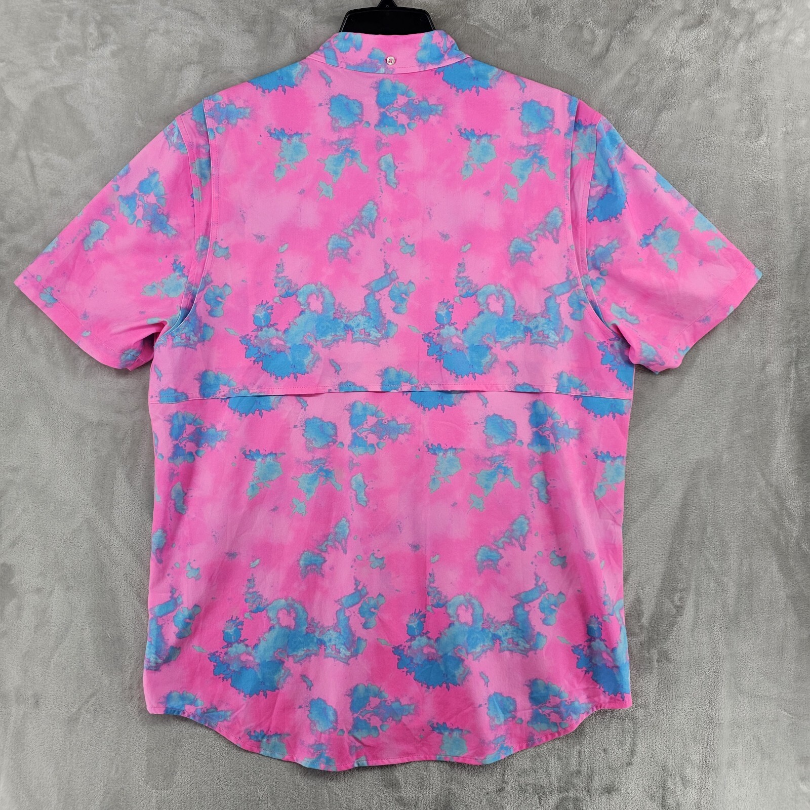 Chubbies Mens Large Friday BreezeTech Short Sleeve Performance Shirt Pink Tiedye