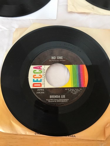 Vintage Vinyl Records 45's-Freddie Hart, Brenda Lee, Johnnie Taylor, Ron Collins - Imagen 6 de 12