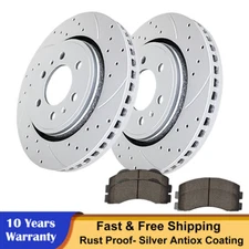 Front Drilled Rotors Disc Brake Pads Fit Lincoln Navigator Ford F-150 Expedition