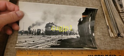 R325 Train Photograph Baldwin Locomotive Works CROWD ON TRACKS SURROUNDING TRAIN