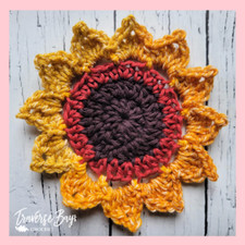 Crochet Sunflower Appliqué  PATTERN ONLY