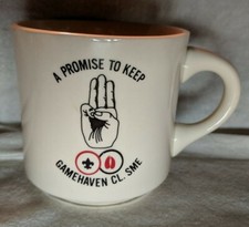 Vintage BSA Boy Scouts Of America Mug Hand Salute USA Made Gamehaven CL SME