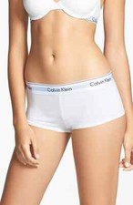 Calvin Klein L3230 Womens White Modern Boyshorts Size Small