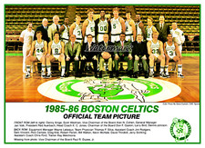 NBA 1986 Boston Celtics Team Picture with Names Color 8 X 10 Photo Pic