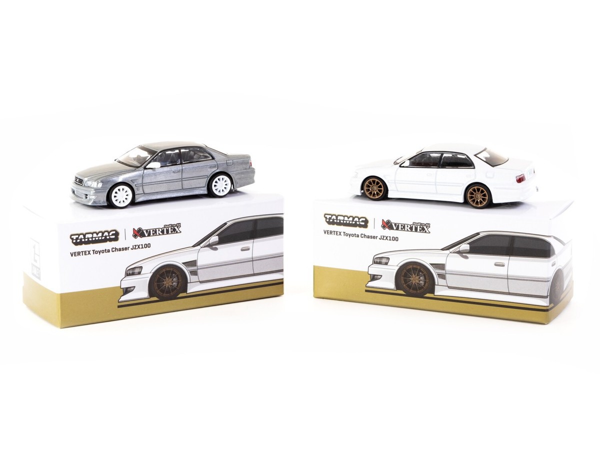 Tarmac Works 1:64 Vertex Toyota Chaser JZX100 white metallic