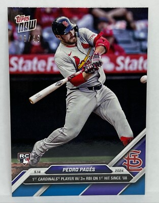 2024 Topps Now #191 Pedro Pages RC St. Louis Cardinals BLUE Parallel 48/49 SP