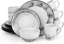 Dinnerware Sets, 16 Pieces Plates and Bowls Sets, Dishes Set for 4, Dishware Set