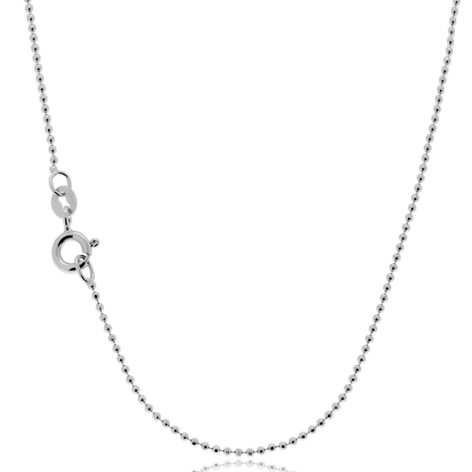 Collana catenina a pallina mm 1,2 in argento 925 rodiato