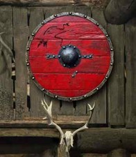 Medieval Wooden Viking 30" Inch Round Shield Heavy Metal Fitted Ready For Battle