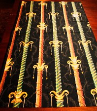 Fabric cutting BORA black background from Boussac 117 x 74 cm