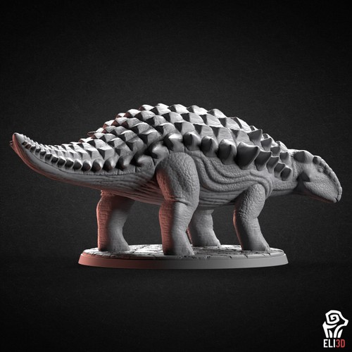 Nodosaurus, 3D-gedruckter Dinosaurier Rollenspiel Miniatur Maßstab 1/35. - Bild 2 von 10