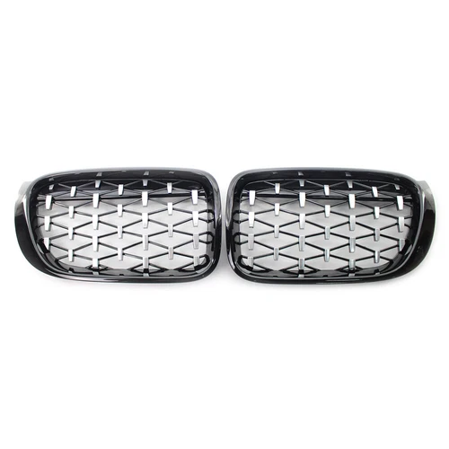 Front Kidney Grille Grill Diamond Meteor Style For 2014-2017 BMW X4 F26 X3 F25 - Picture 3 of 11