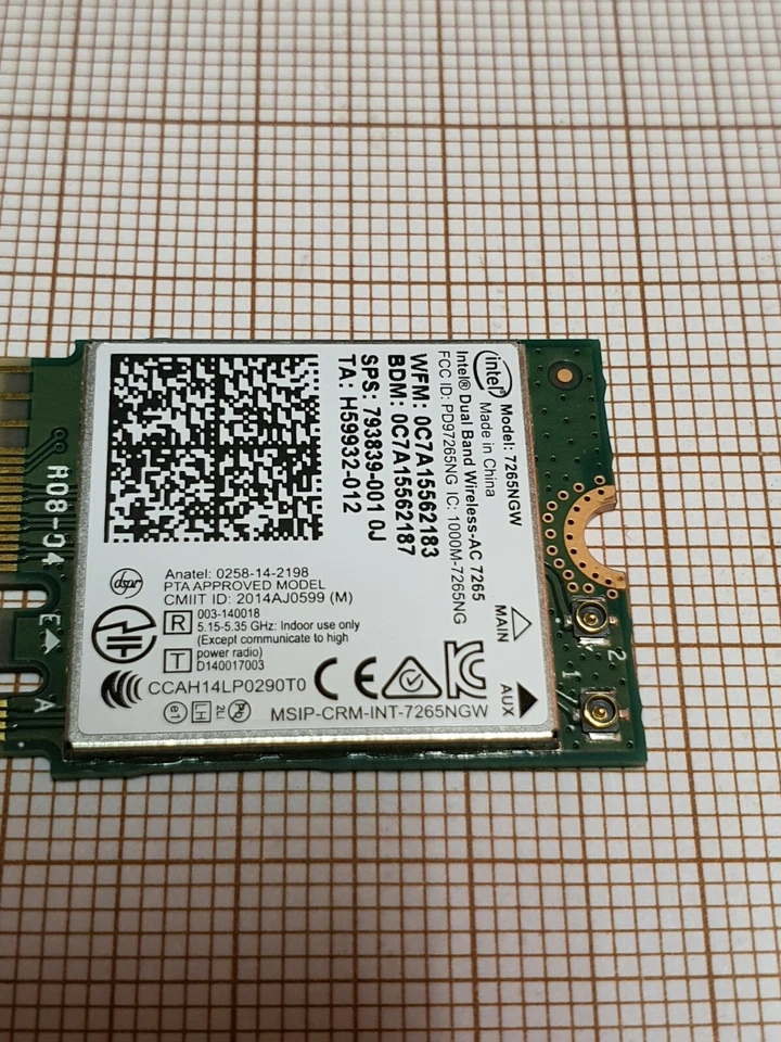 Original Acer WLAN Board 7265 M 2 2X2 AC W/Bt NEW P/N:Kl.STN01.008 - Image 3 of 4