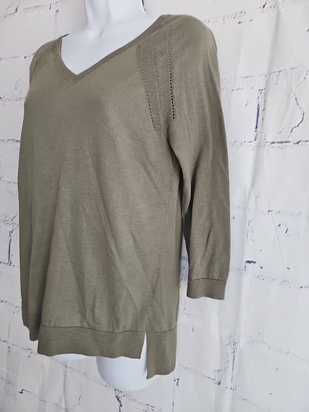 Talbots Moss Green Lightweight Pullover Sweater s… - image 4