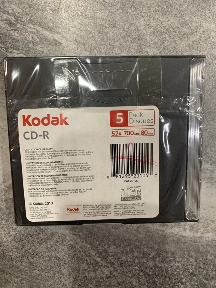 Kodak CD-R 52X 700MB 80 Minutes 5 Pack New & Sealed. - Image 3 of 4