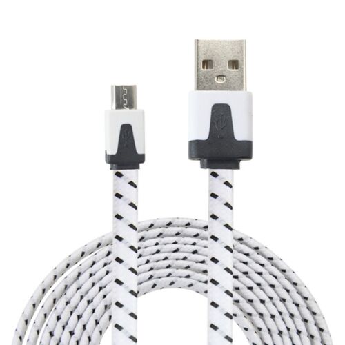 NTJ 10FT LONG Flat Braided Fabric Charger Cable charging for MICRO USB data sync - Picture 22 of 22
