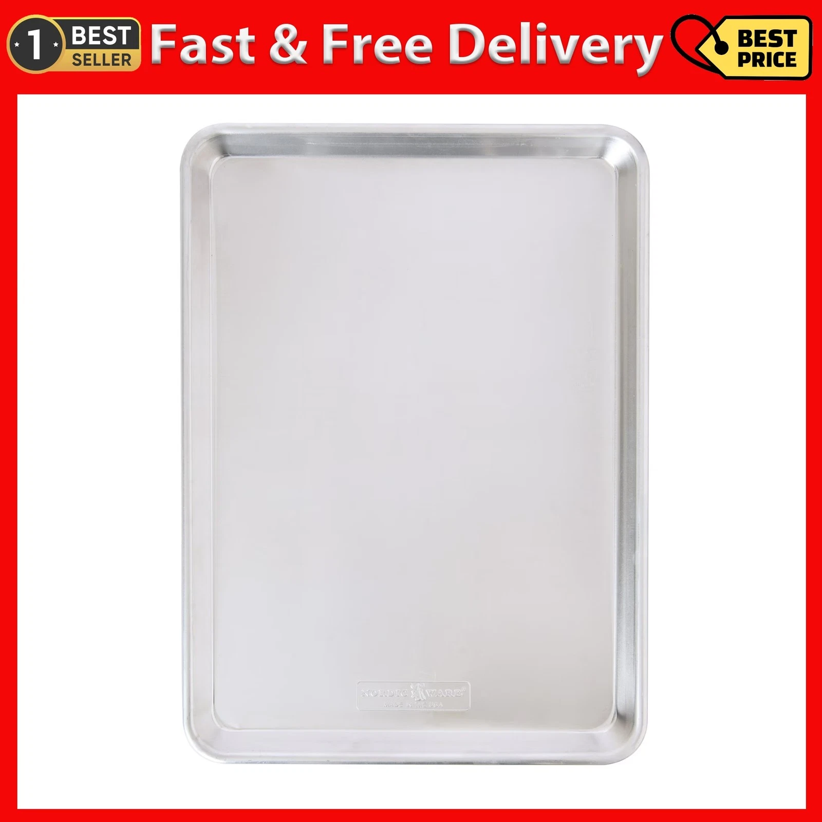 Naturals Half Sheet 18" X 13" Aluminum Cookie and Baking Pan, Silve