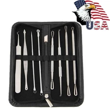 Acne Needle Blackhead Remover Pimple Blemish Comedone Extractor Tweezer Tool Kit
