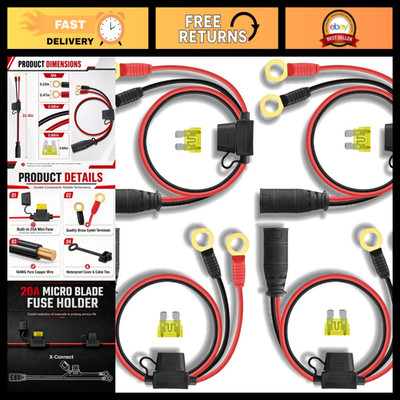 4 Pack X-Connect Charging Cables for NOCO Battery Chargers - High-Performance, D