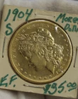 1904 S US Morgan Silver Dollar $1 XF Details (Gold Plated)