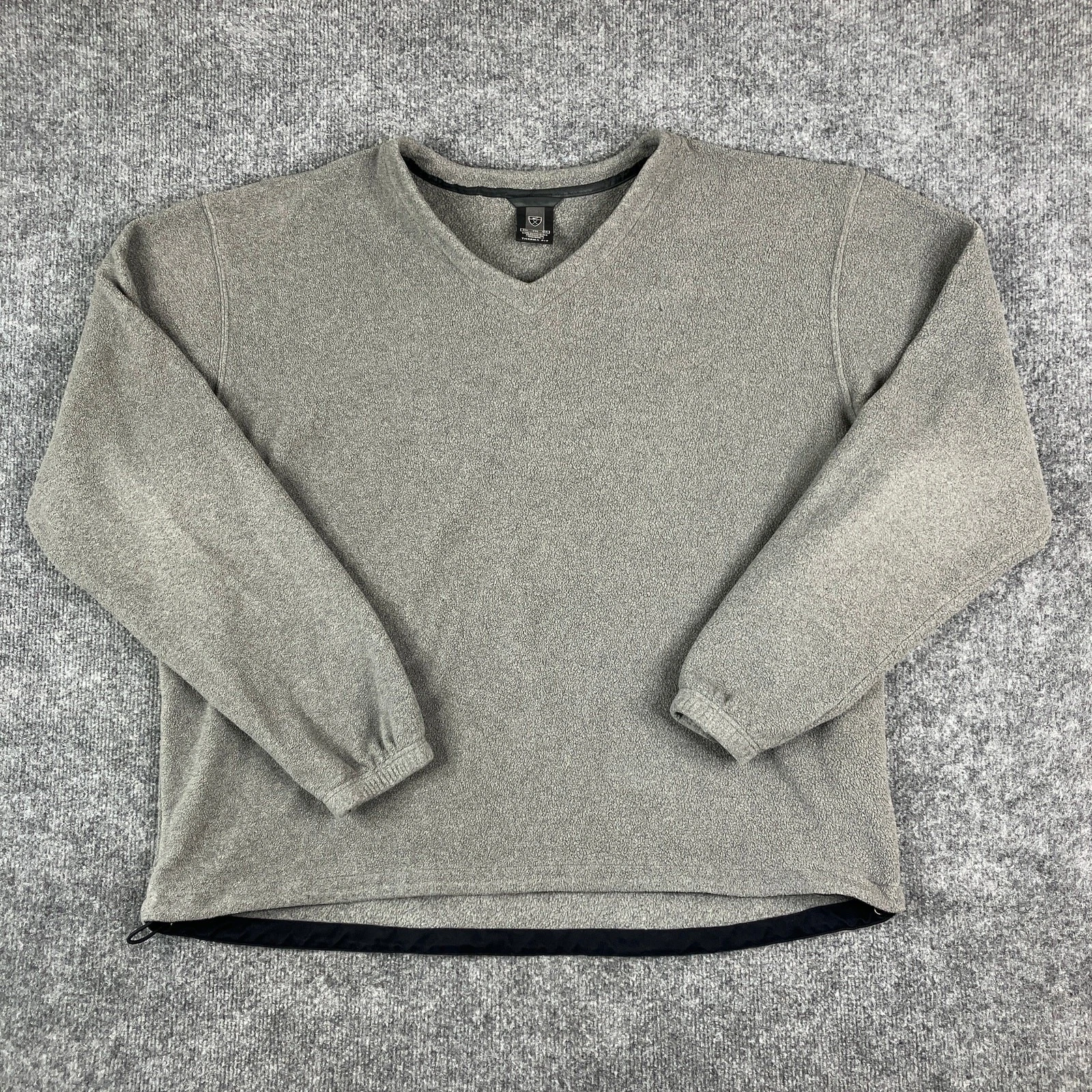 Nike Therma-Fit Pullover Mens XXL Gray Fleece V-Neck Warm Athletic Sweatshirt