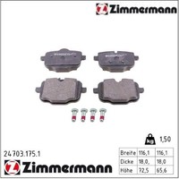 Zimmermann 24703.175.1 Bremsbelagsatz FüR Scheibenbremse Bremsbelagsatz