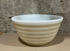 Vintage Pyrex Glass Sandalwood Rainbow White Stripe 1 1/2 Qt Mixing Bowl #402