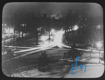 ASTRONOMIE FOTO MIT HALBMOND TORONTO NACHT 20M BELICHTUNG Magische Laterne Dia um 1926