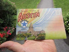 Vintage 1940's Austin Texas Color Postcard Book Souvenir  Unused 18 images nice