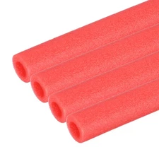 4Pcs 3/8"(10mm)IDx3.3FTx0.79" Pipe Insulation Foam Tube Pool Noodles Red