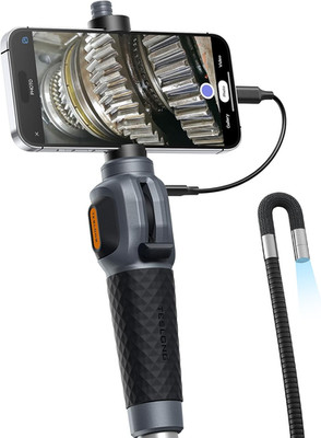 Two-Way Articulating Borescope with Light, USB-C Endoscope Inspection Camera wit