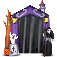 LEADZM 9.8 FT Halloween Inflatables Haunted House Castle Archway Outdoo