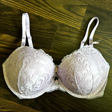 Victoria's Secret lavender Lace Push-Up Underwire Padded Bra 36D Floral NWT 69