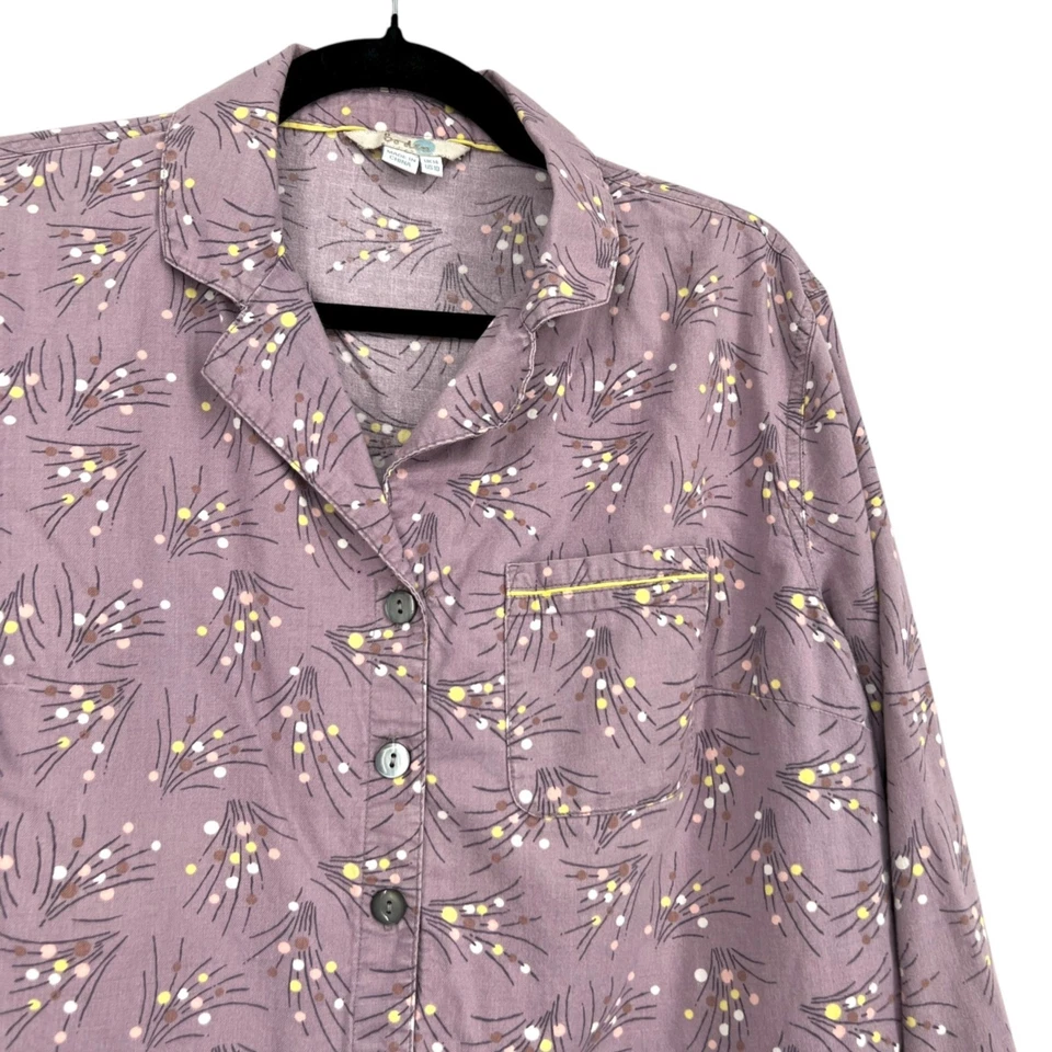 Conjunto de pijama floral Boden franela de algodón púrpura talla US 10 Foto 3 de 4