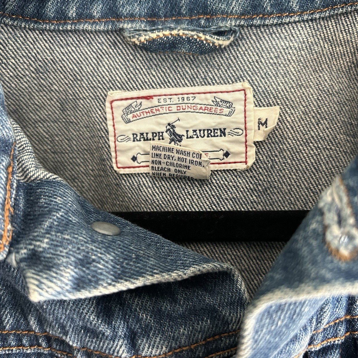 Vintage 90s Polo Ralph Lauren Authentic Dungarees Denim Jacket
