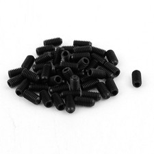 50Pcs Black M4 x 8mm Alloy Steel Hex Socket Set Grub Screws Headless Cup Point