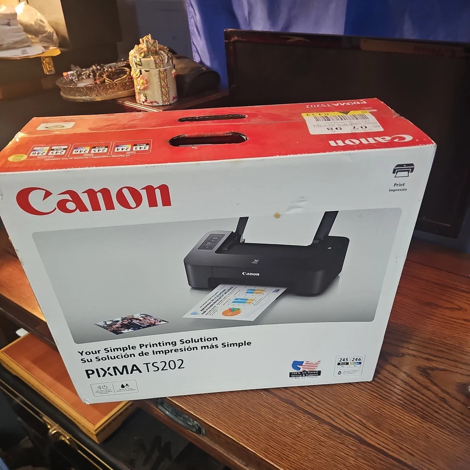Canon PIXMA TS202 Desktop Inkjet Printer Color 2319C002 - Image 3 of 3
