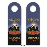 TüRhäNger Mit Gruseligem Motiv Und Spruch - Welcome In Halloween Town -