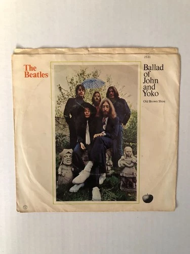 THE BEATLES Ballad of John and Yoko 7" 45 w/PS - 1969 Apple RARE white rim print