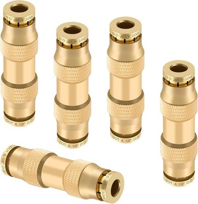 1/8'' Quick Push to Connect Fittings Brass Union Straight Joint DOT Approved 1/8 
