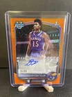 2025-26 Bowman Bryson Tiller Chrome Auto Orange Shimmer Refractor 1st #/25 KU