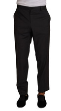 Dolce & Gabbana Gray Wool Formal Tuxedo Trouser Dress Men's Pants Authentic