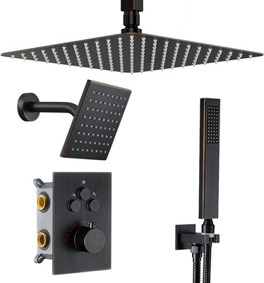 Elegant Oil Rubbed Bronze Dual Shower System with Rainfall & Handheld Sprayer