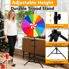 24" Color Prize Wheel Dry Erase Fortune Spinning Tabletop Floor Stand 14 Slots