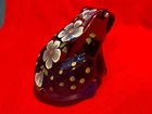 Vintage Fenton Purple Hand Painted blossoms Art Glass Frog 5274 OW