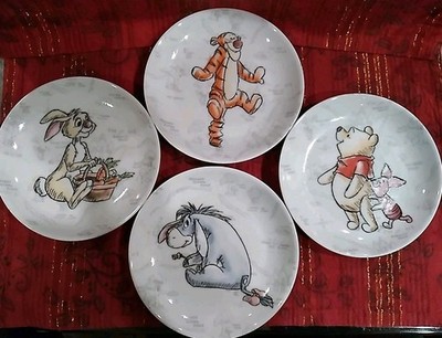 WINNIE the Pooh & Friends 6'' Ceramic Appetizer Plates Set of 4 